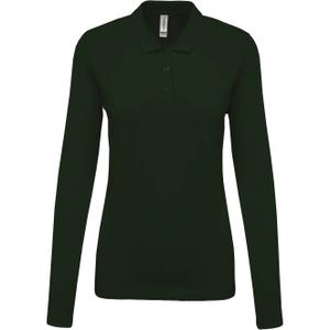 k257-kellygreen-women-s-long-sleeve-polo-kariban-pique-dark-green