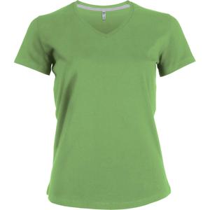 k381-lime-women-s-slim-fit-t-shirt-kariban-col-v-flashy-green