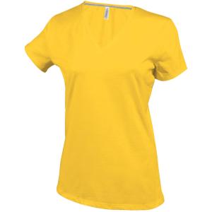 k381-yellow-women-s-slim-fit-t-shirt-kariban-col-v-yellow