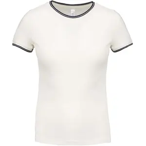 T-shirt mulher Kariban Ponto de fustão pescoço redondo image-0