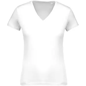 Frauen-T-Shirt Kariban blanc Bio Col V image-0