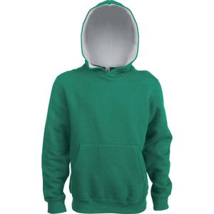 k453-lightkellygreen-white-child-hoodie-kariban-contrastee-dark-green-white