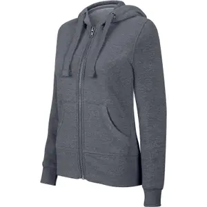Sweatshirt mulher com fecho éclair e capuz Kariban Mélange image-0