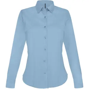 Shirt woman long sleeves cotton Kariban image-0