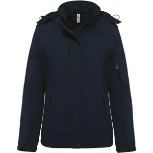 k651-navy-parka-damen-kariban-softshell-doublee-capuche-dunkelblau