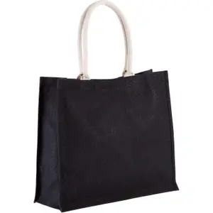 Jute beach bag Kimood noir image-0