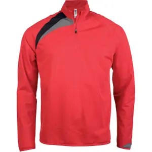 pa329-sportyred-black-stormgrey-trainingspullover-fur-kinder-proact-1-4-zip-hellrot-schwarz-grau