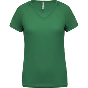 pa477-kellygreen-damen-t-shirt-mit-v-ausschnitt-proact-sport-dunkelgrun