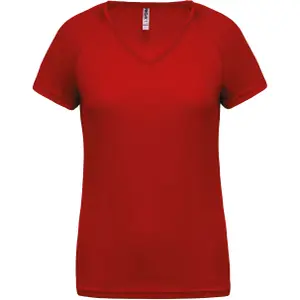 pa477-red-damen-t-shirt-mit-v-ausschnitt-proact-sport-rot