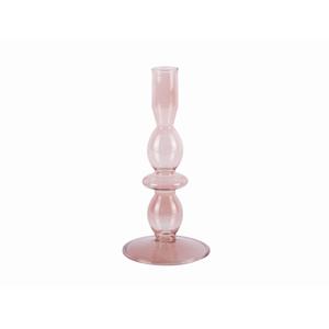 pt3637pi-ljusstake-i-glas-present-time-art-bubbles-medium-rosa-18x8-5-cm