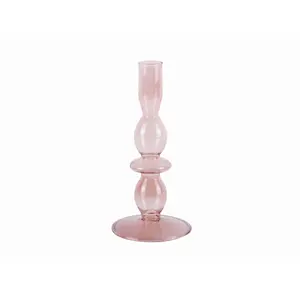Glass candlestick Present Time Art Bubbles Medium