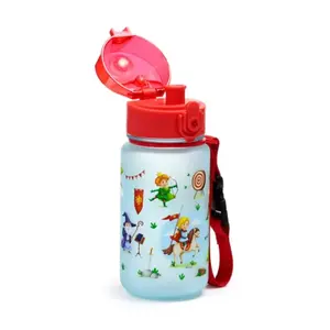 Reinforced Plastic Water Bottle with Push Button Lid Knights & Dragons Puckator image-1