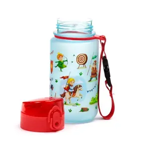 Reinforced Plastic Water Bottle with Push Button Lid Knights & Dragons Puckator image-2