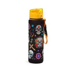 Reinforced Plastic Water Bottle with Push-Button Lid Day of the Dead Puckator image-0