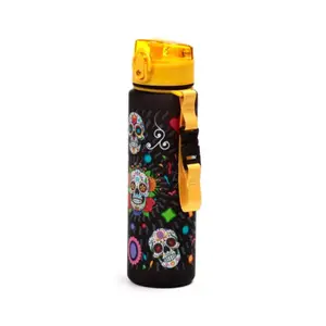 Reinforced Plastic Water Bottle with Push-Button Lid Day of the Dead Puckator image-4