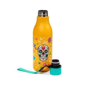 Stainless Steel Water Bottle for Hot or Cold Drinks Day of the Dead Puckator image-1