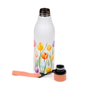 Stainless Steel Bottle for Hot or Cold Drinks Puckator Tulipes image-1