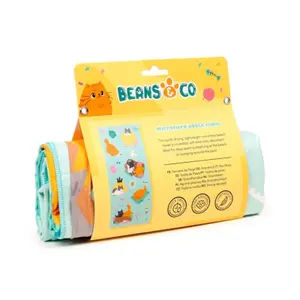 Strandhandtuch aus Mikrofaser Puckator Beans & Co Cats image-1