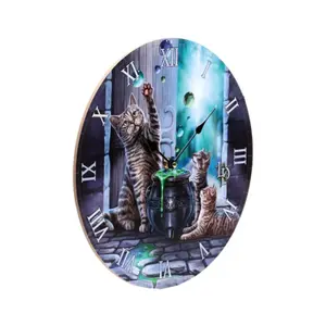 Cat and Kittens Playing with Bubbles Clock Puckator Lisa Parker image-1