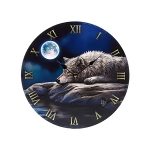 Thoughtful Wolf Clock Puckator Lisa Parker image-0