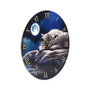 Thoughtful Wolf Clock Puckator Lisa Parker image-2
