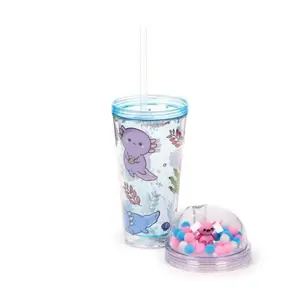 PVC Cup with Straw and Lid Puckator Adoramals Maddie L'Axolotl image-3