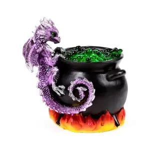 Dragon Figurine Decor and LED Cauldron Puckator Dragons Elementaires image-0