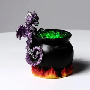 Dragon Figurine Decor and LED Cauldron Puckator Dragons Elementaires image-1