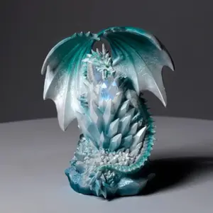 Figurine Dekorativ Drache aus Quarz auf seiner Crystal LED Puckator Dark Legends image-4