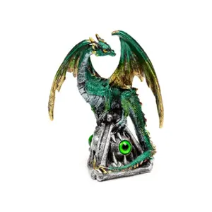 Figurine Dekorativ Drache aus Smaragd auf Auge Puckator Dark Legends image-0