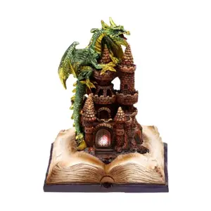 Figurine Deko Drache Element Erde auf LED Zauberschloss Puckator Dark Legends image-1