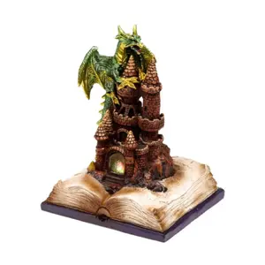 Figurine Deko Drache Element Erde auf LED Zauberschloss Puckator Dark Legends image-2