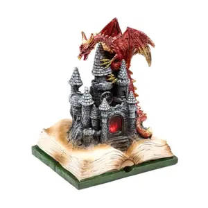 Dekorative Figur Drache Element Feuer auf LED Zauberschloss Puckator Dark Legends image-0