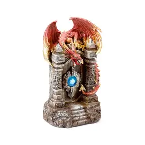 Feuerdrache Mystischer Durchgang Dekofigur mit LED Puckator Dark Legends image-0
