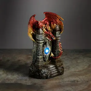 Feuerdrache Mystischer Durchgang Dekofigur mit LED Puckator Dark Legends image-1