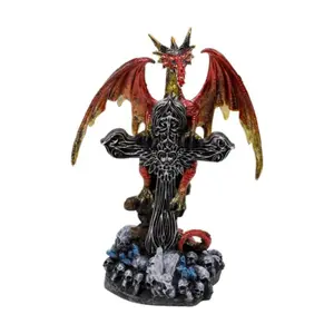 Figurine Dekorativ Drache Kristall Kreuz Puckator Dark Legends image-1