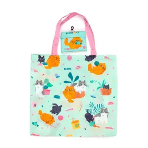 Foldable Tote Bag Puckator Beans & Co Chats image-1