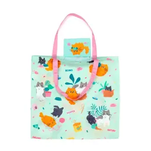 Foldable Tote Bag Puckator Beans & Co Chats image-3