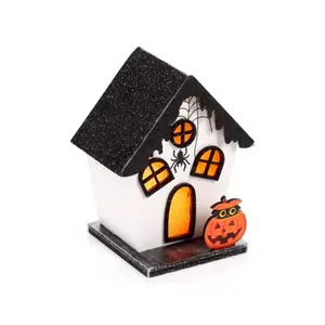 LED Dekoobjekt Halloween-Haus gruselige Kürbis & Spinne Puckator image-1