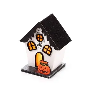 LED Dekoobjekt Halloween-Haus gruselige Kürbis & Spinne Puckator image-2