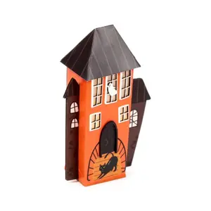 Dekoratives Halloween Haus LED schwarz Katze & Geist Puckator image-0