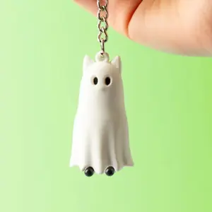 3D PVC Keychain Scary Ghost Cat Puckator image-1
