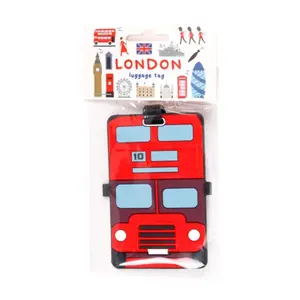 Luggage Tags with London Red Bus England Puckator London Icons image-0
