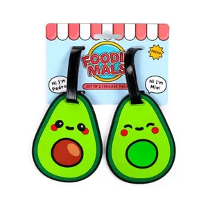 PVC Gepäckanhänger für Kinder Puckator Foodiemals Avocat (x2) image-0