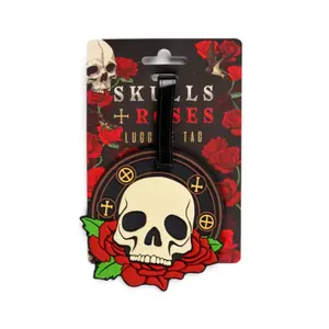 PVC Luggage Tags Puckator Skulls & Roses image-0