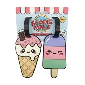 PVC Luggage Tags Puckator Foodiemals Glaces (x2) image-0