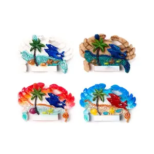 3D Souvenir Magnet - Seaside Crabs with Dolphins and Shells Puckator image-0