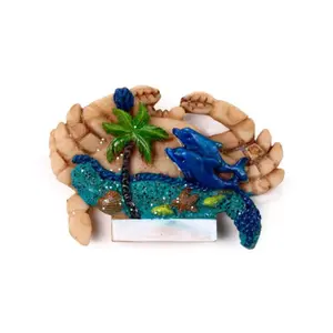 3D Souvenir Magnet - Seaside Crabs with Dolphins and Shells Puckator image-3