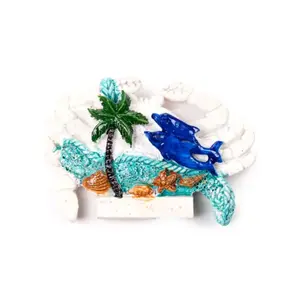 3D Souvenir Magnet - Seaside Crabs with Dolphins and Shells Puckator image-4