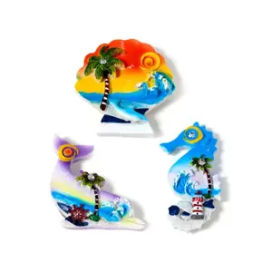 Souvenir Magnet - Seaside Seahorse, Shell and Dolphin Puckator image-0